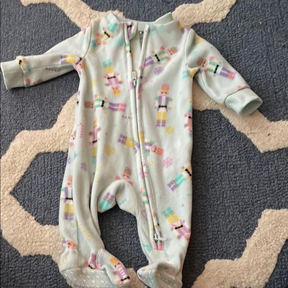 Posh Peanut - Light Blue with nutcrackers newborn zipper pjs